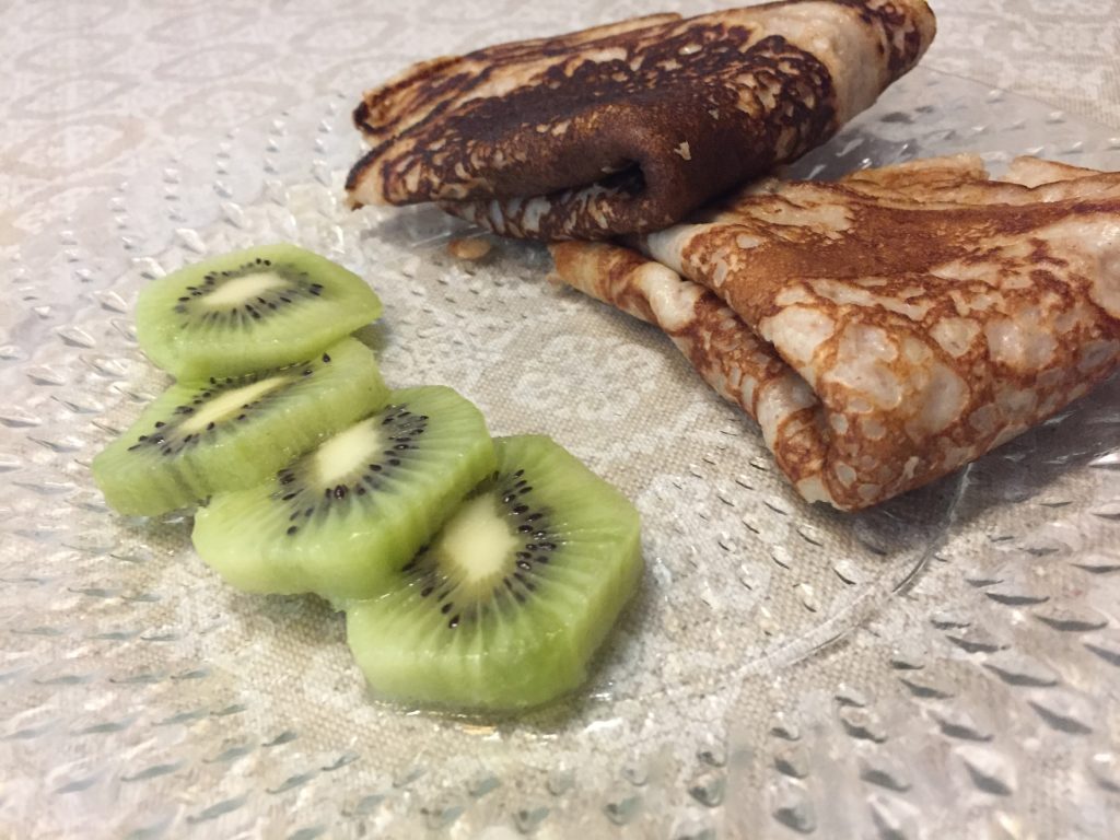  crepes fit de platano rellenos de chocolate
