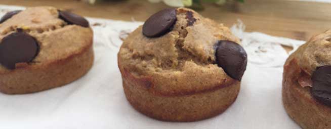 Magdalenas saludables con chips de chocolate