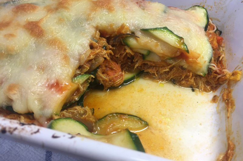 Lasaña de pollo low carb