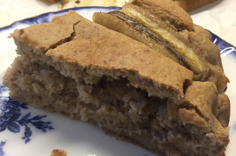 Bizcocho de avena y platano sin azúcar