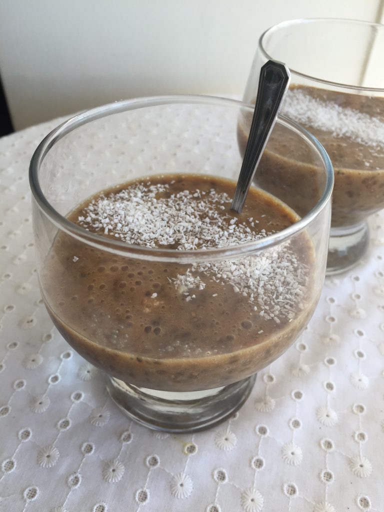 pudding de chia y cafe