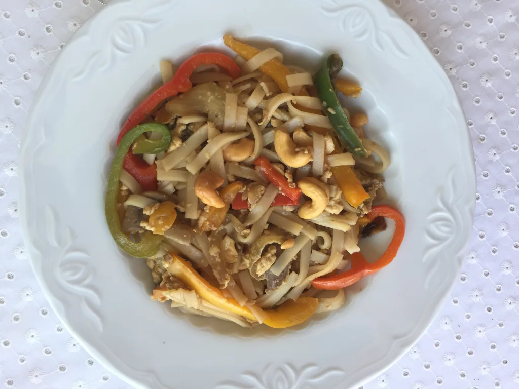 Noodles con pimiento bajos en calorias