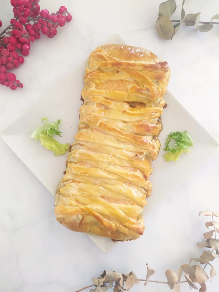 hojaldre de salmón y espinacas